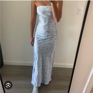 Altar’d State Paityn Strapless Floral Maxi Dress - Blue